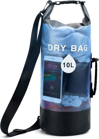 Bolsa impermeable, bolsa seca, mochila impermeable para senderismo y deportes acuáticos. Hay opciones de 10L y 20L. Mochila Bolsa Impermeable (Azul)
